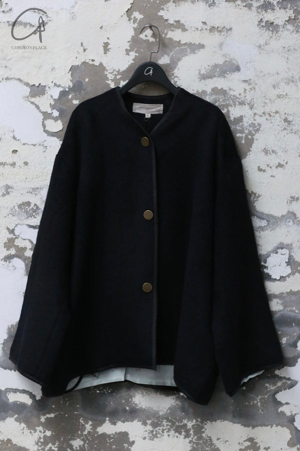 Mutedance 24 Autumn and Winter Collarless Button-down Jacket MD-MD24FW22-DARK MD24FW21 MD24FW22